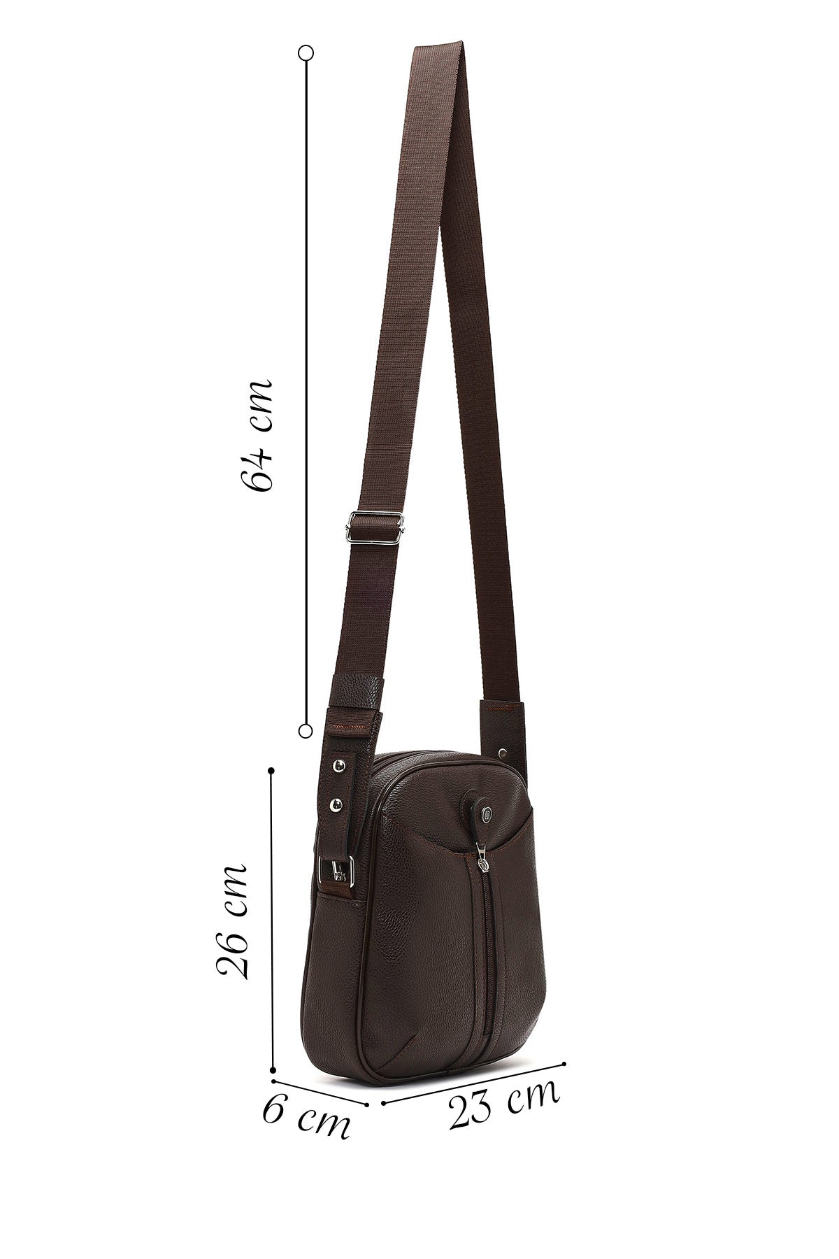 Erkek Kahverengi Uzun Askılı Çapraz Çanta