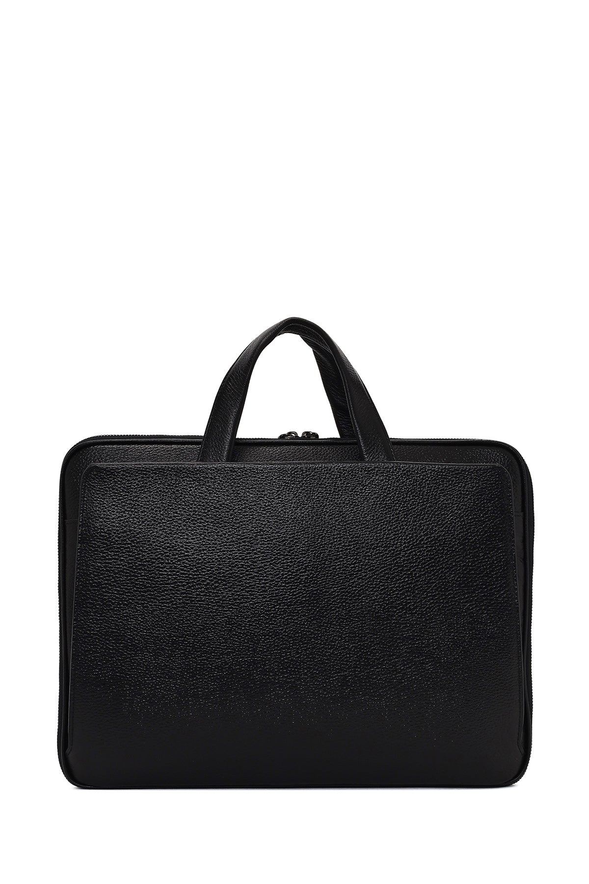 Erkek Siyah Uzun Askılı Deri Evrak Çantası
