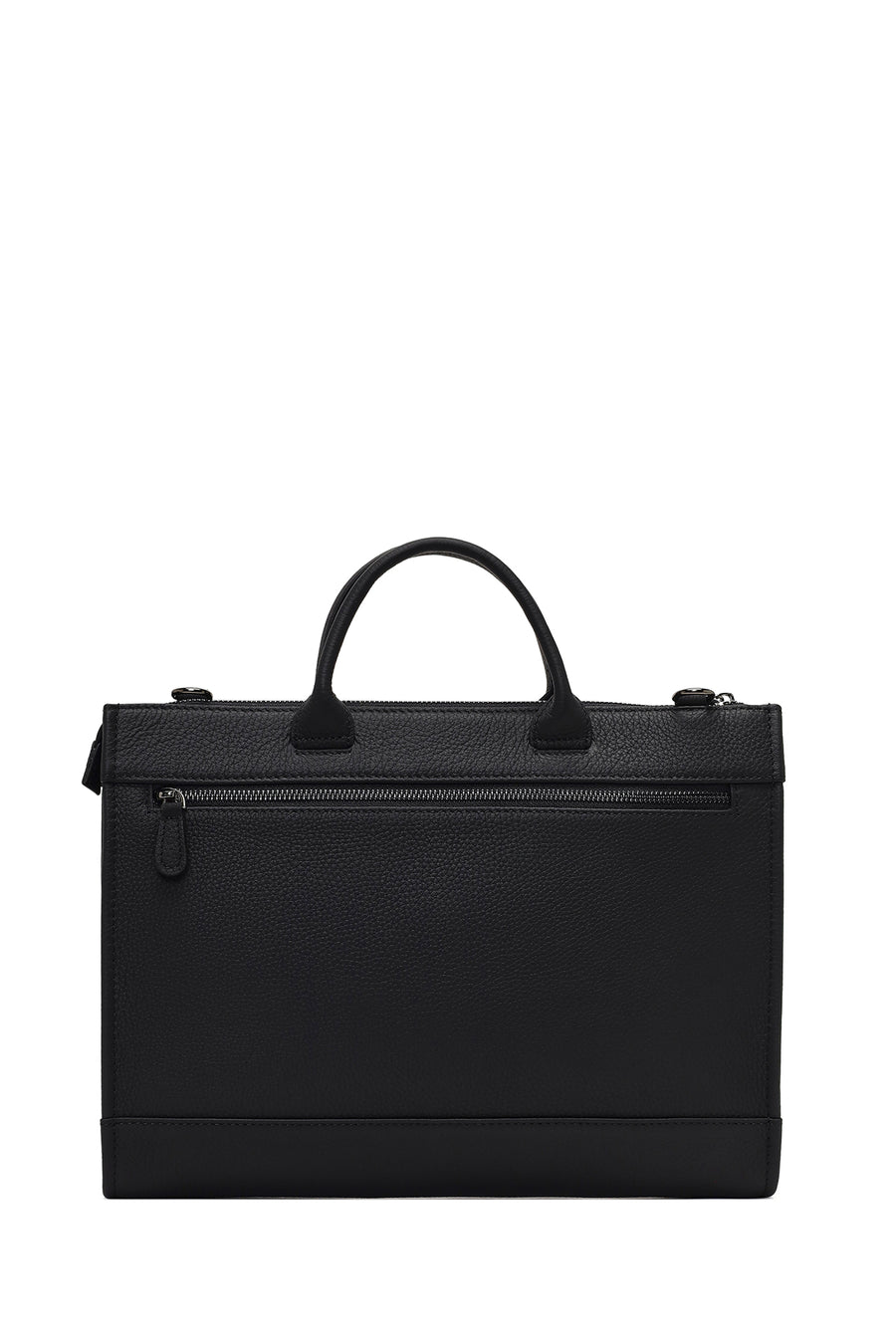 Men's Black Long Strap Leather Briefcase