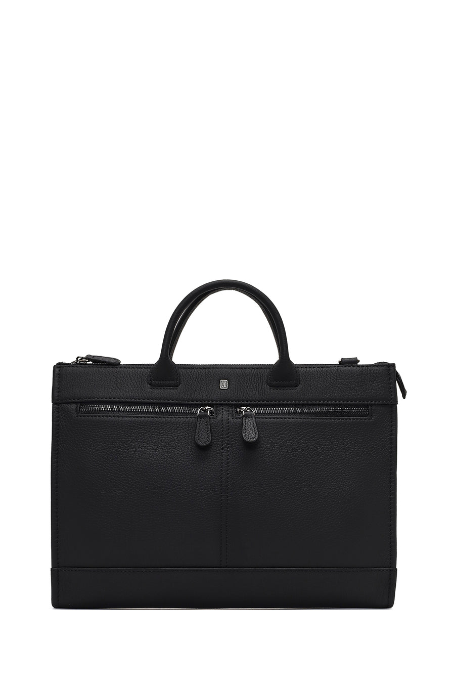 Men's Black Long Strap Leather Briefcase