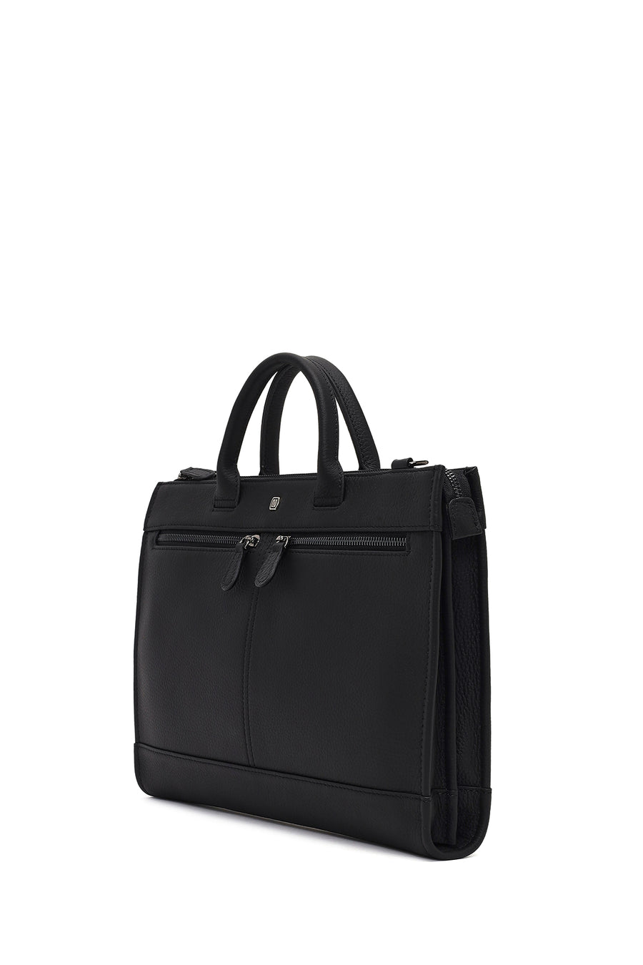 Men's Black Long Strap Leather Briefcase