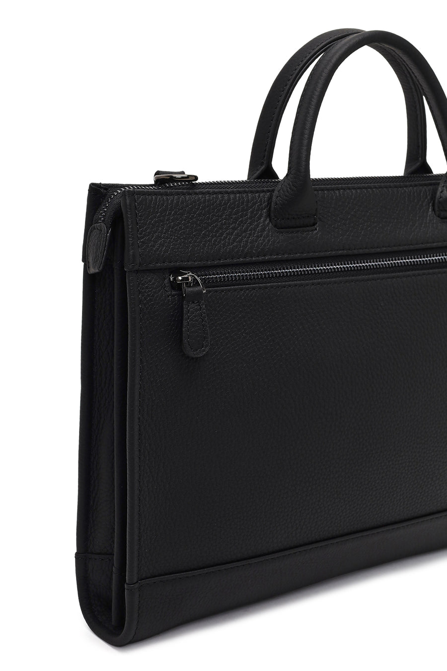 Men's Black Long Strap Leather Briefcase
