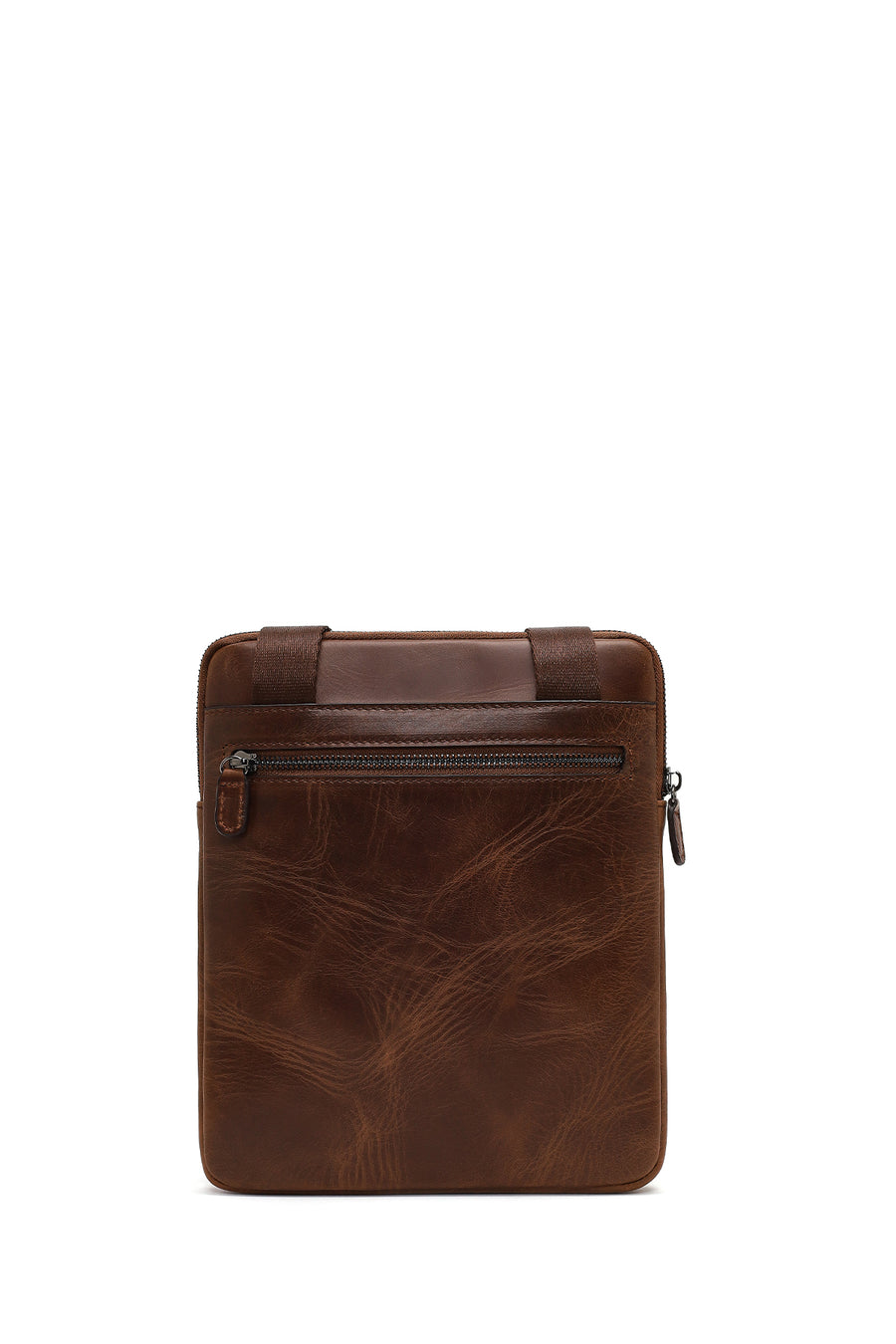 Men's Brown Long Strap Leather Shoulder Bag