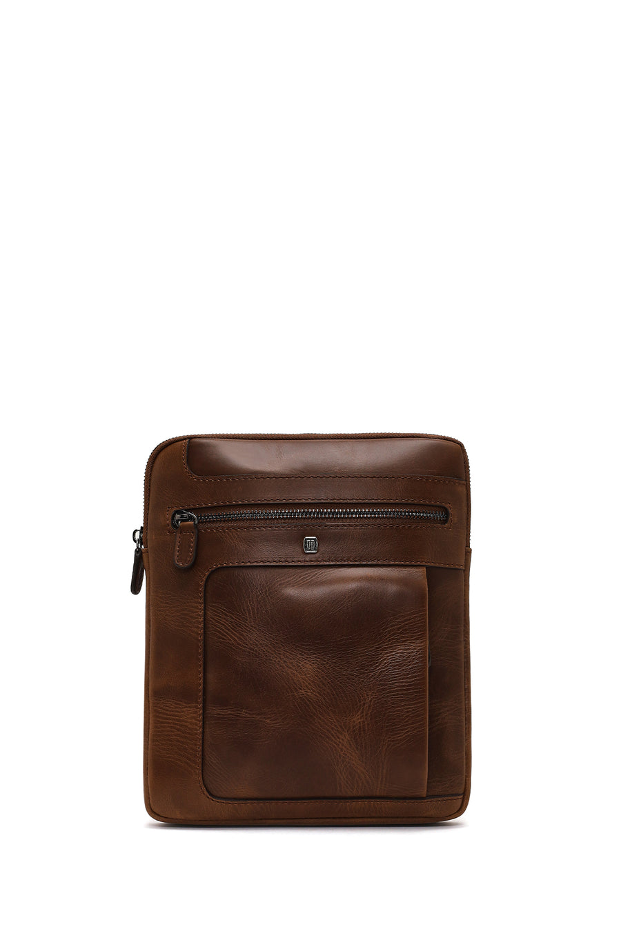 Men's Brown Long Strap Leather Shoulder Bag