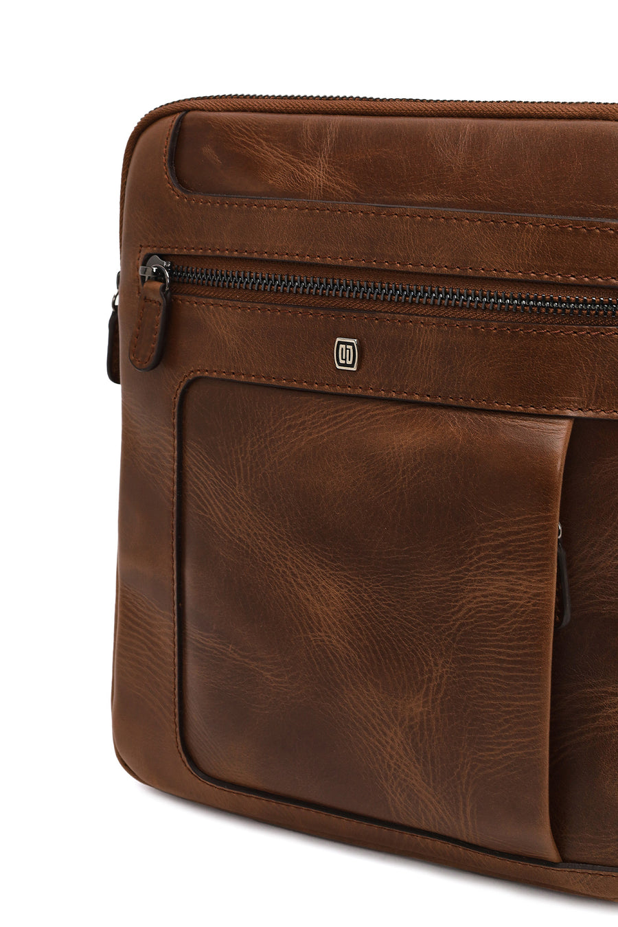 Men's Brown Long Strap Leather Shoulder Bag