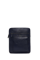 Men's Navy Blue Long Strap Leather Shoulder Bag | Derimod
