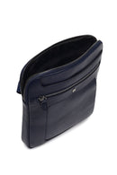 Men's Navy Blue Long Strap Leather Shoulder Bag | Derimod