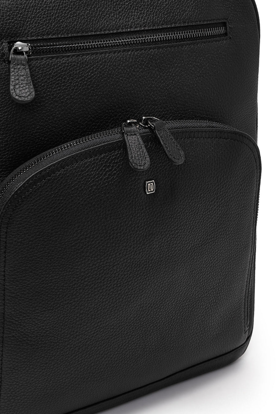 Men's Black Leather Backpack