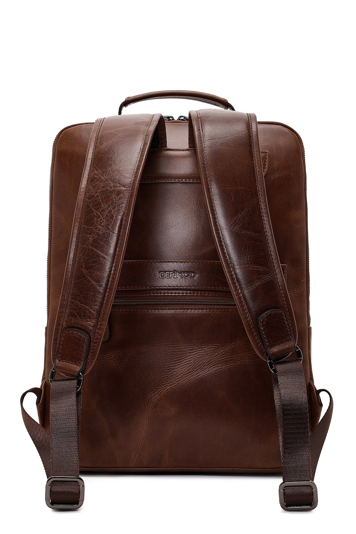 Erkek Kahverengi Deri Sırt Çantası