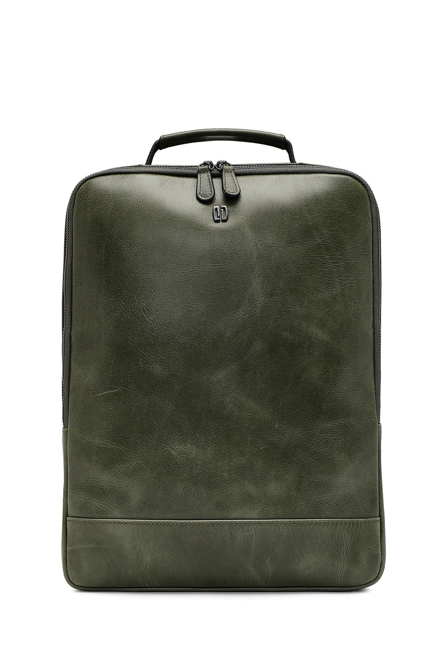 Men's Green Leather Backpack