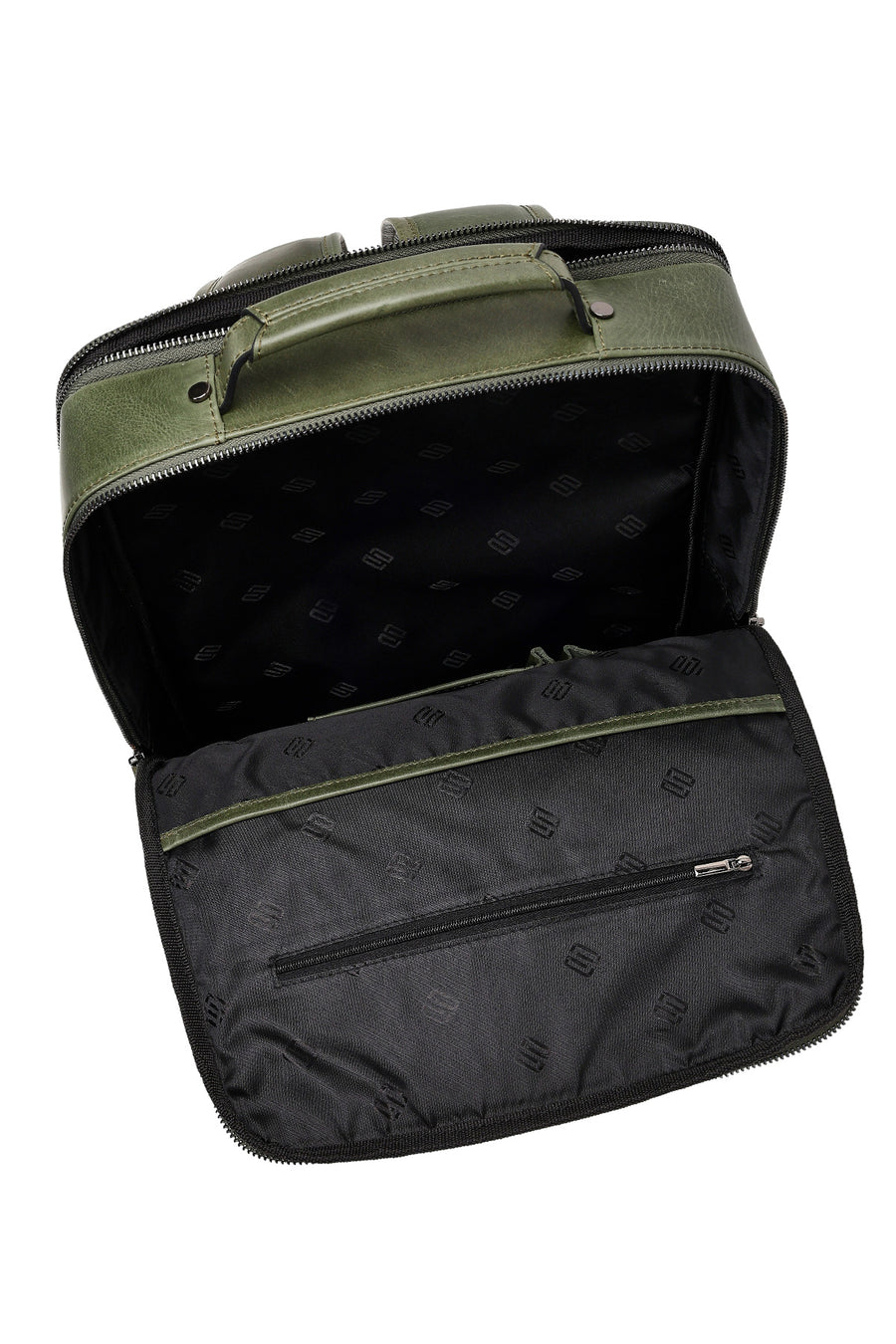 Men's Green Leather Backpack