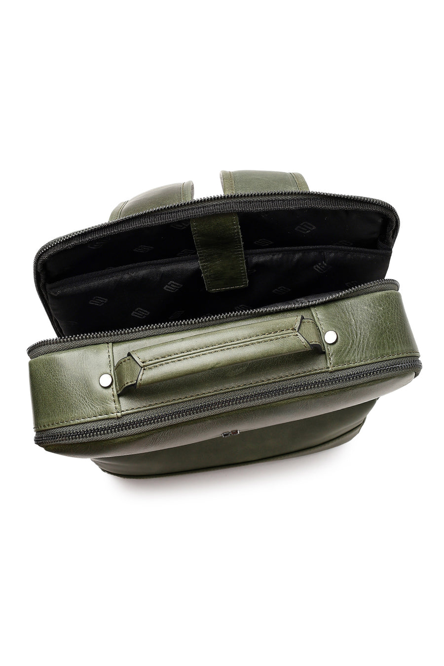 Men's Green Leather Backpack