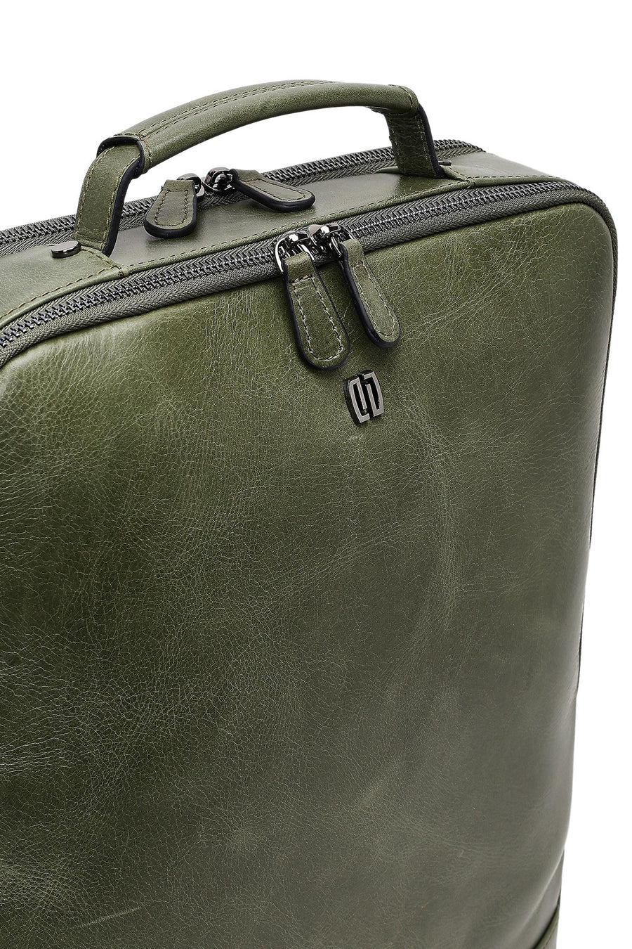 Men's Green Leather Backpack