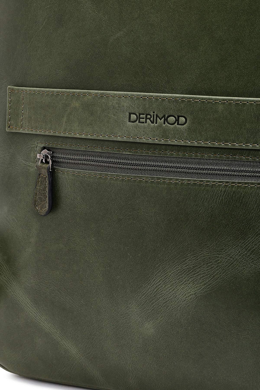 Men's Green Leather Backpack