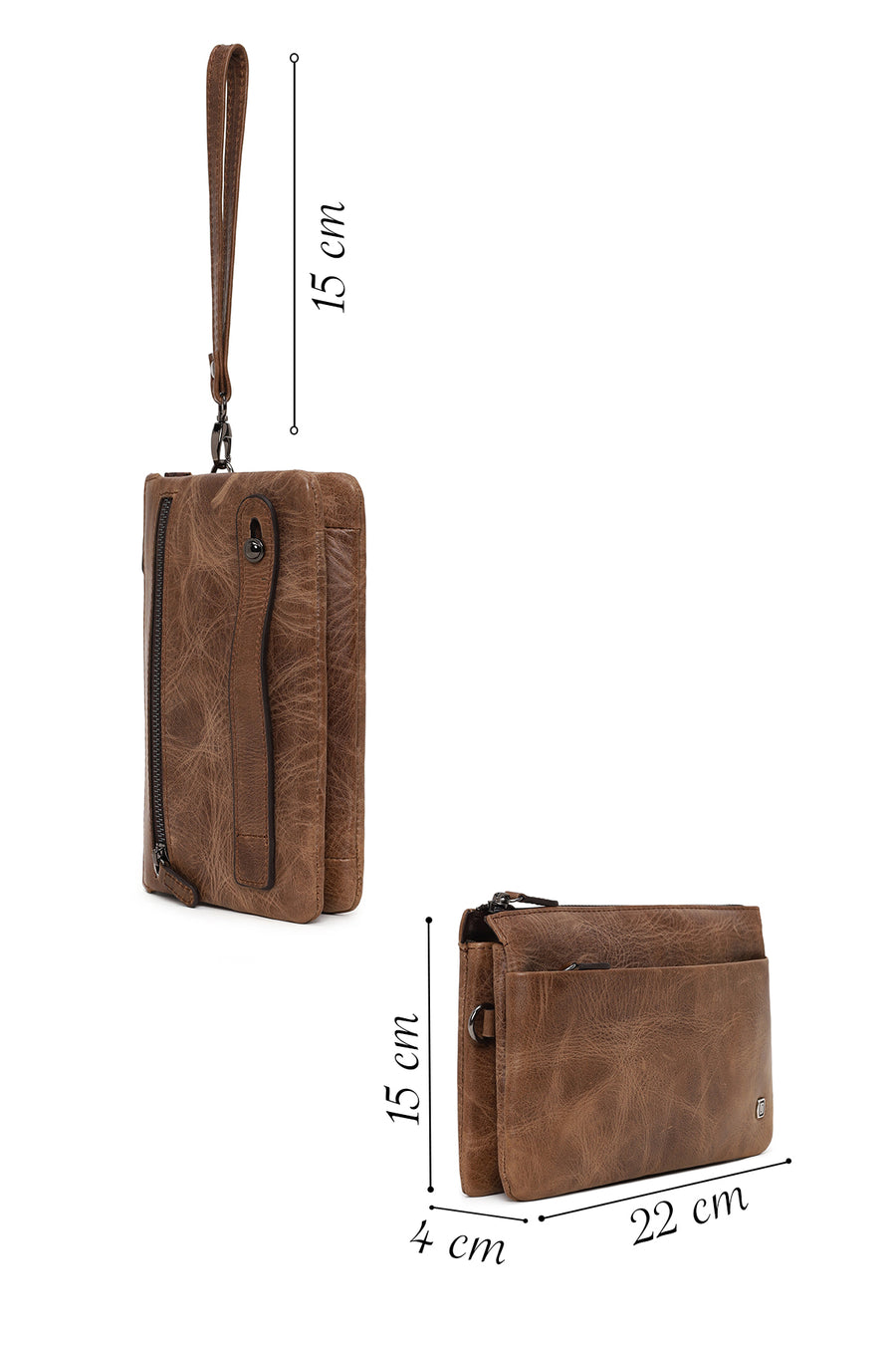 Male Brown Leather Handbag