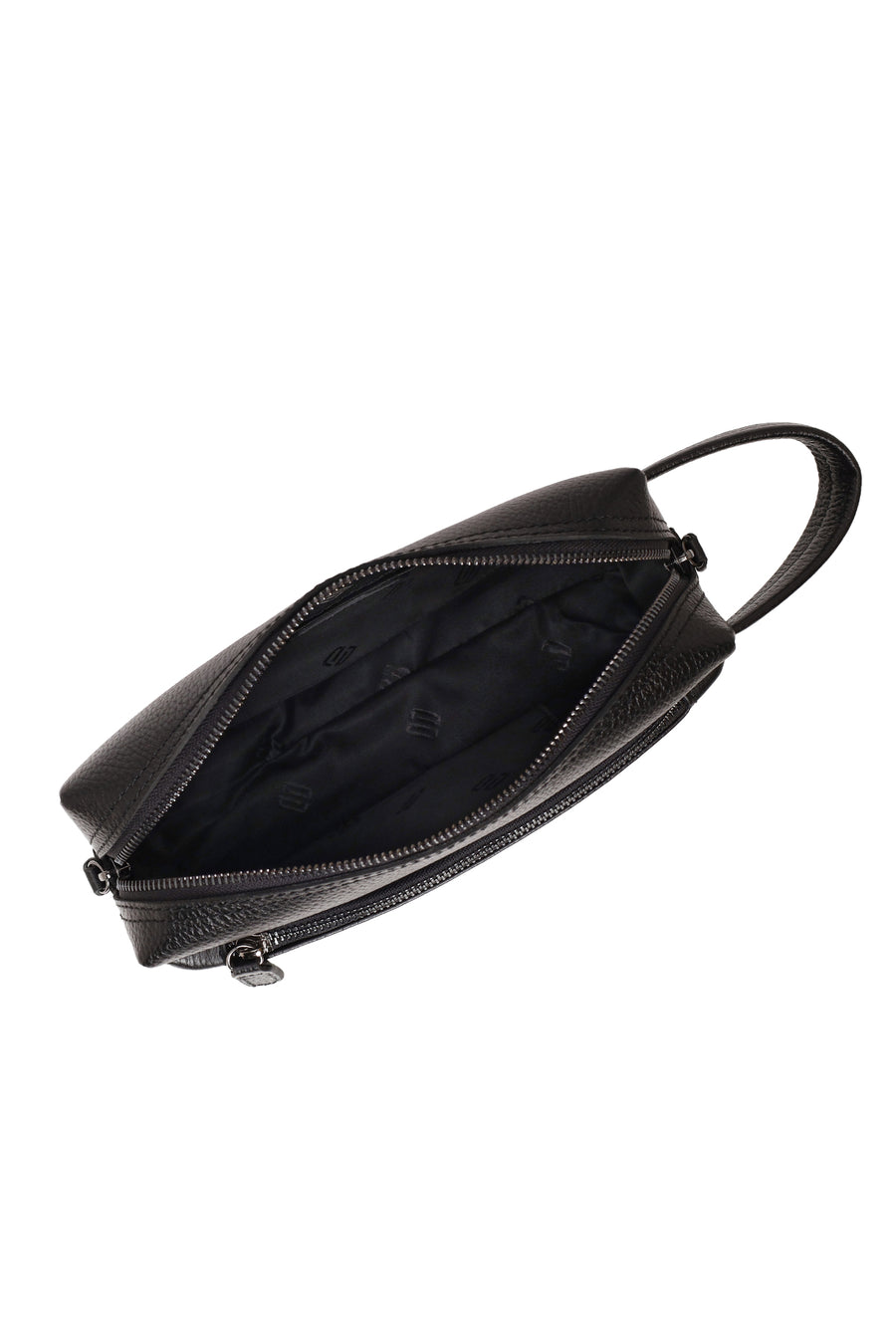 Male Black Leather Mini Handbag