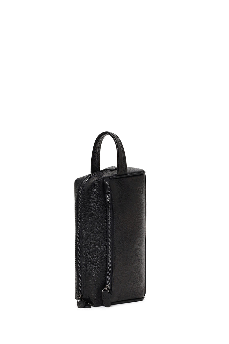 Male Black Leather Mini Handbag