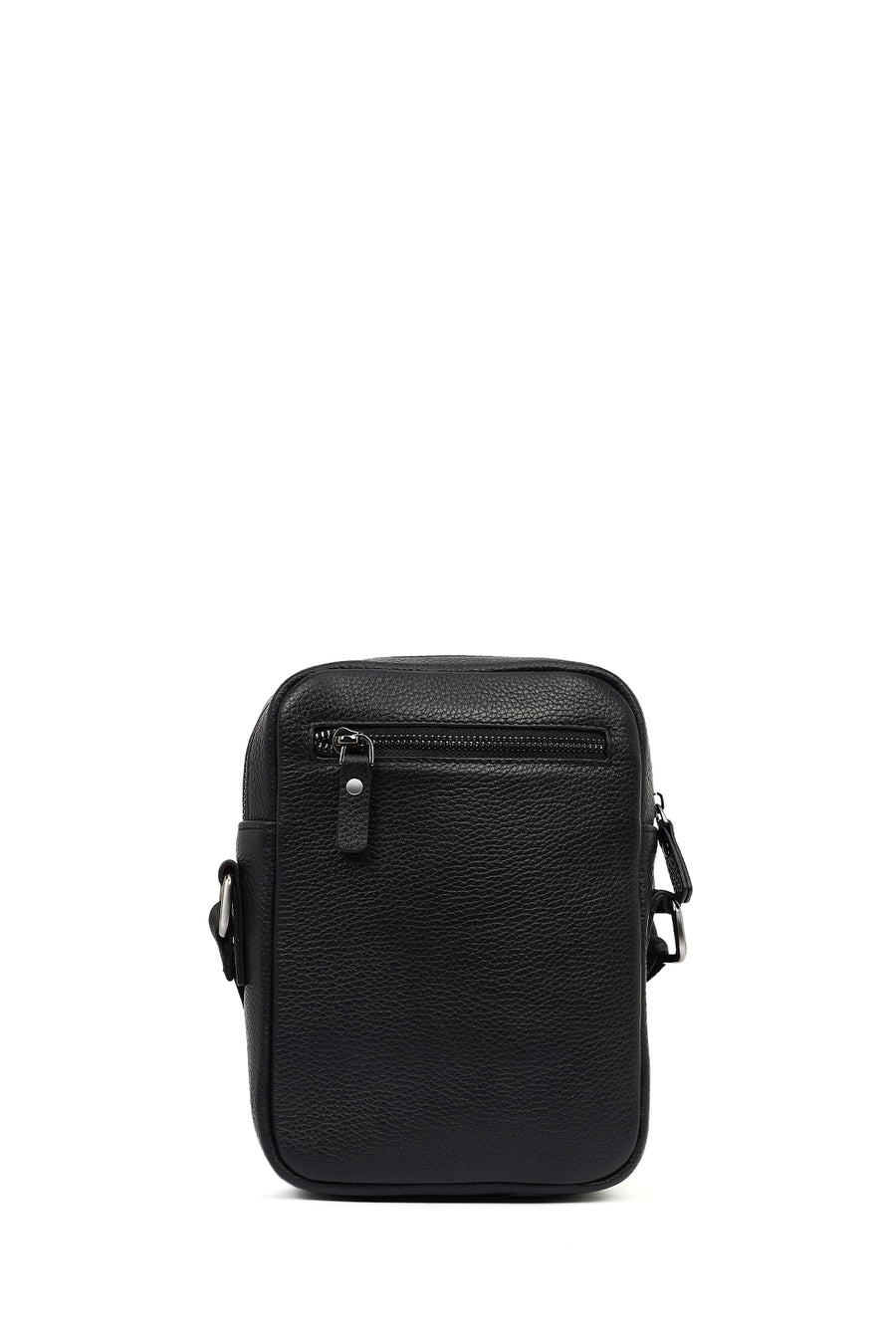 Men's Black Leather Messenger Bag
