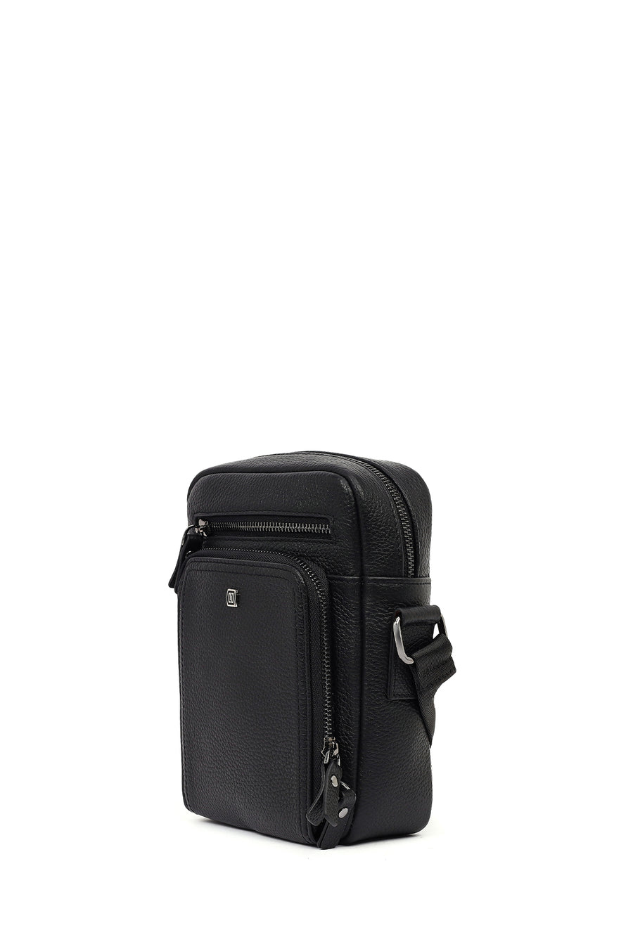 Men's Black Leather Messenger Bag