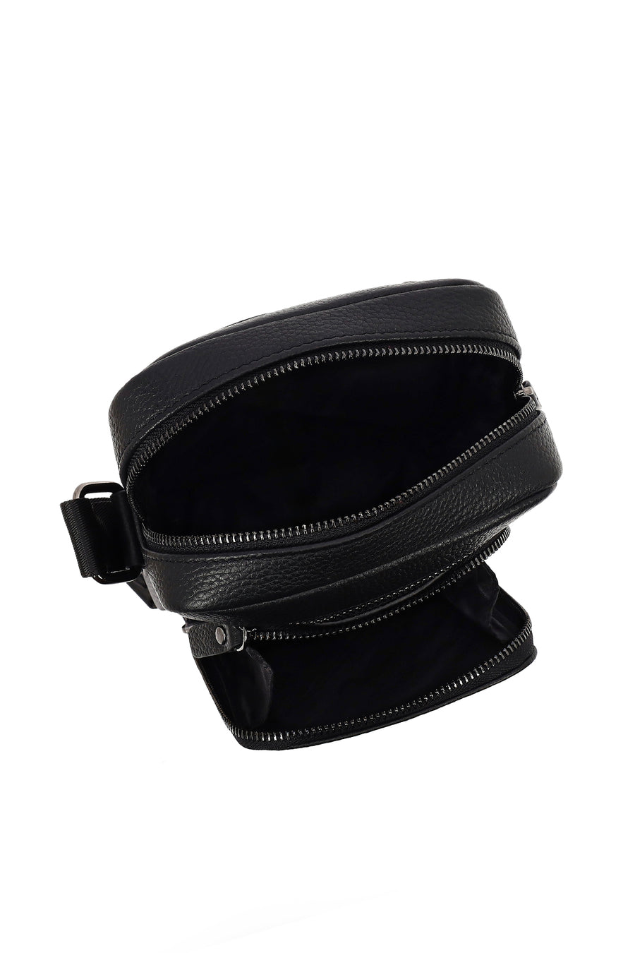 Men's Black Leather Messenger Bag