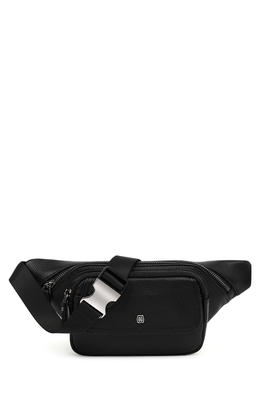 Men's Black Leather Mini Waist Bag 25WBD3561FT | Derimod