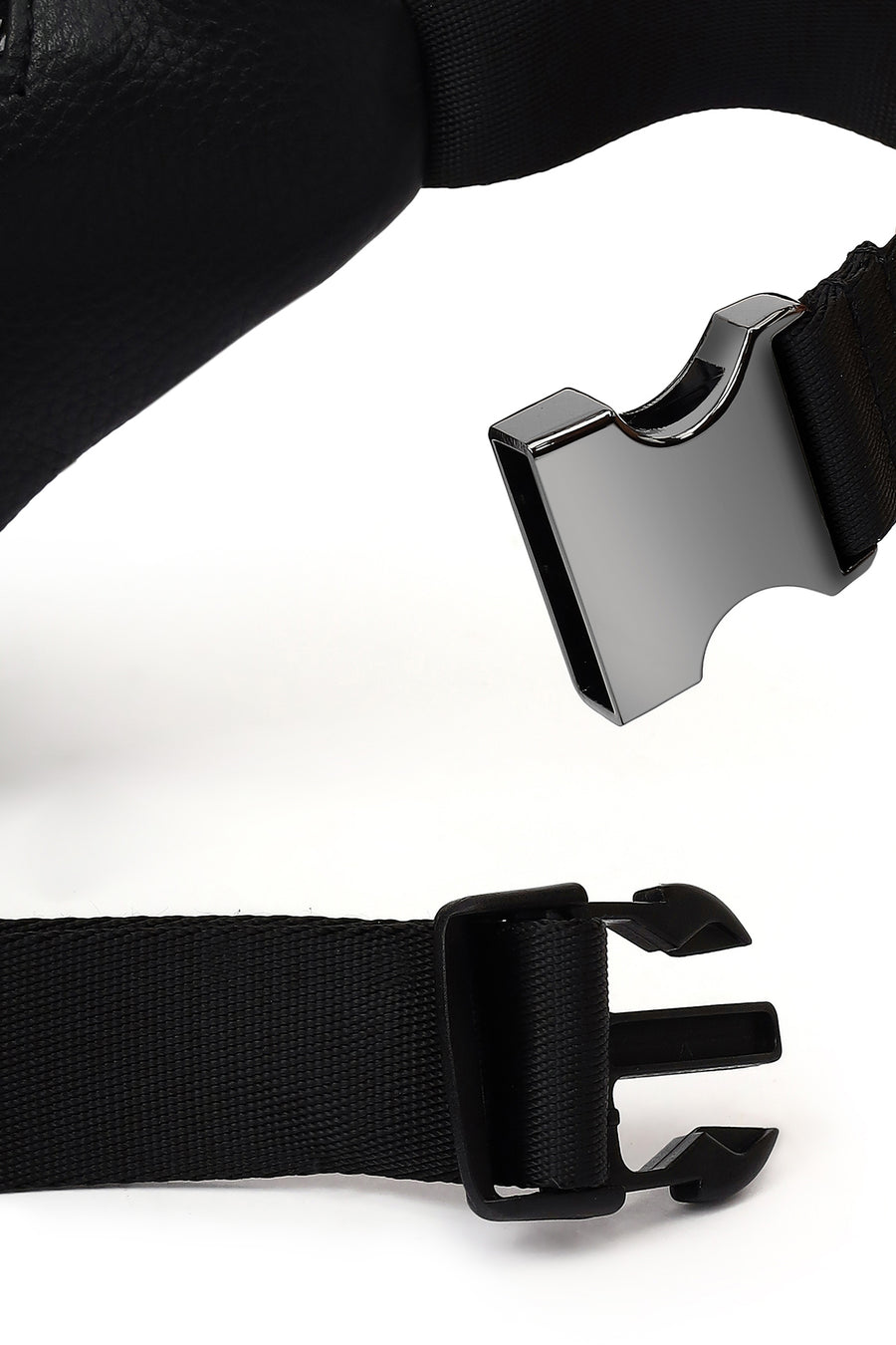 Men's Black Leather Mini Waist Bag