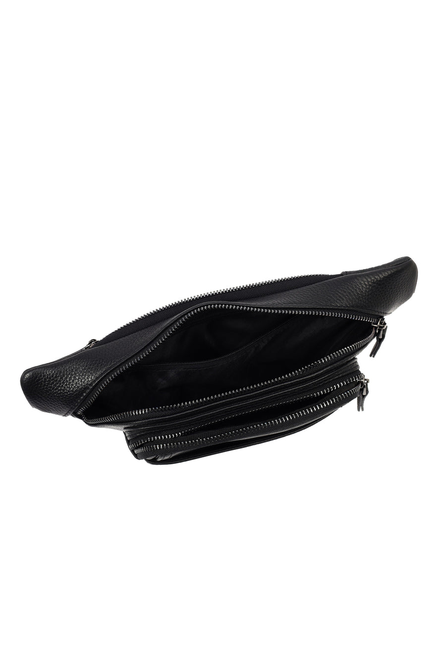 Men's Black Leather Mini Waist Bag