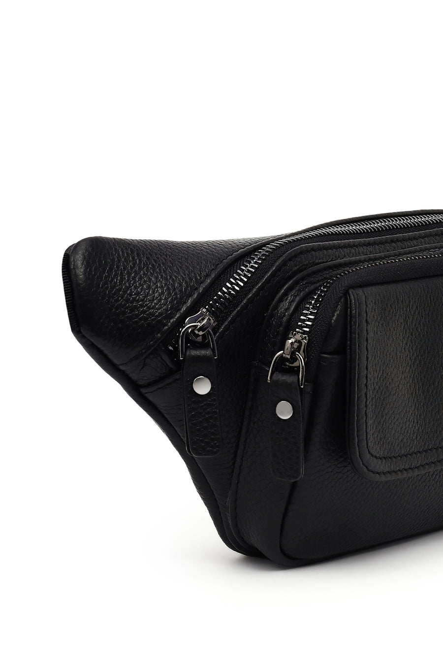 Men's Black Leather Mini Waist Bag