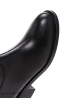 Woman Black Zippered Buckle Detail Leather Boot | Derimod