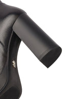 Woman Black Zippered High Heels Leather Boot | Derimod