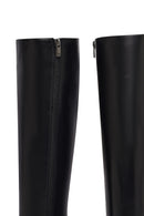 Woman Black Zippered High Heels Leather Boot | Derimod