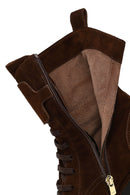 Kadın Kahverengi Fermuarlı Kalın Tabanlı Süet Deri Postal Bot | Derimod