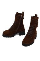 Kadın Kahverengi Fermuarlı Kalın Tabanlı Süet Deri Postal Bot | Derimod