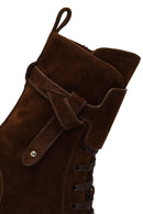 Kadın Kahverengi Fermuarlı Kalın Tabanlı Süet Deri Postal Bot | Derimod