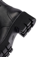 Kadın Siyah Fermuarlı Kalın Tabanlı Deri Postal Bot | Derimod