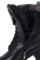 Kadın Siyah Fermuarlı Kalın Tabanlı Deri Postal Bot | Derimod