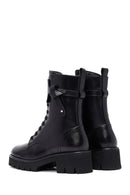 Kadın Siyah Fermuarlı Kalın Tabanlı Deri Postal Bot | Derimod