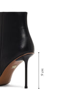 Kadın Siyah Fermuarlı İnce Topuklu Deri Bot | Derimod
