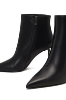 Kadın Siyah Fermuarlı İnce Topuklu Deri Bot | Derimod