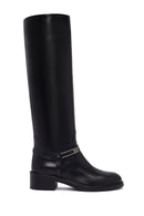 Women's Black Buckled Leather Boot | Derimod