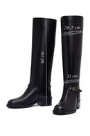 Women's Black Buckled Leather Boot | Derimod