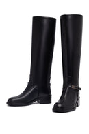 Women's Black Buckled Leather Boot | Derimod