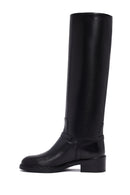 Women's Black Buckled Leather Boot | Derimod