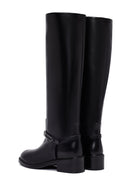 Women's Black Buckled Leather Boot | Derimod