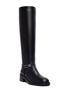 Women's Black Buckled Leather Boot | Derimod