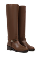 Kadın Kahverengi Tokalı Deri Çizme | Derimod