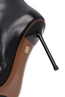 Kadın Siyah Fermuarlı Yüksek İnce Topuklu Deri Çizme | Derimod