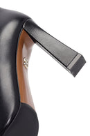 Women's Black Zippered High Thick Heel Leather Boot | Derimod