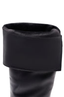 Women's Black Zippered High Thick Heel Leather Boot | Derimod