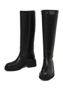 Kadın Siyah Fermuarlı Kalın Tabanlı Deri Çizme | Derimod